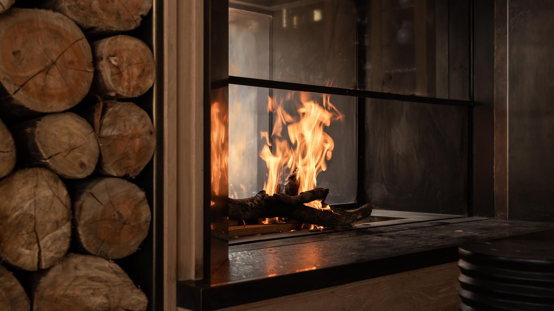 Singita milele main fireplace