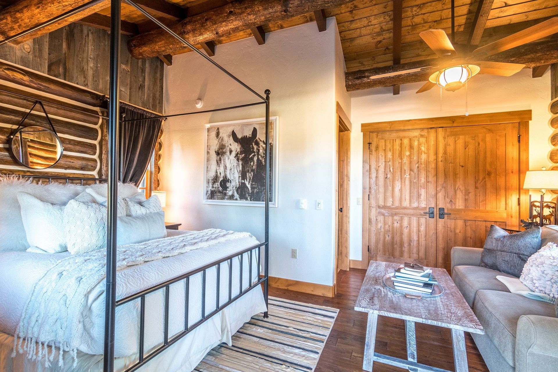 Wood Cabin Suite Interior Bed